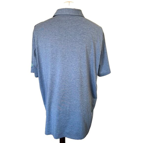 PETER MILLAR Short Sleeve Polo Shirt Size XL Blue Tonto Verde Golf Course Logo - Picture 6 of 8